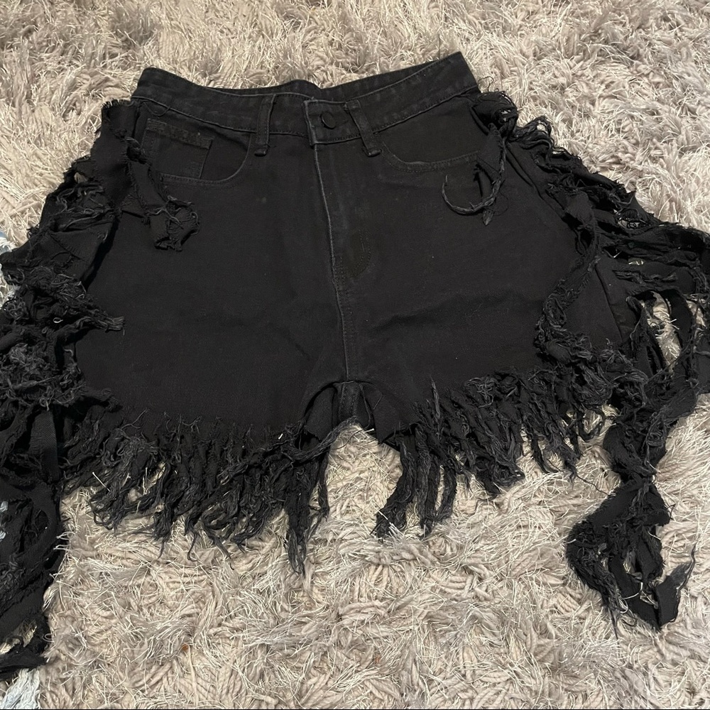 Black Denim Shorts